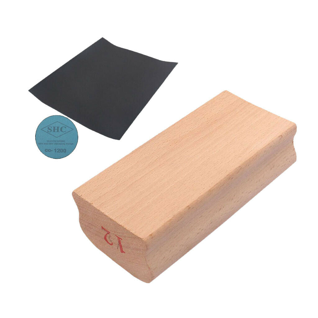 5.16''-Long Wooden Radius Sanding Block With Abrasives Paper for 12" Radius