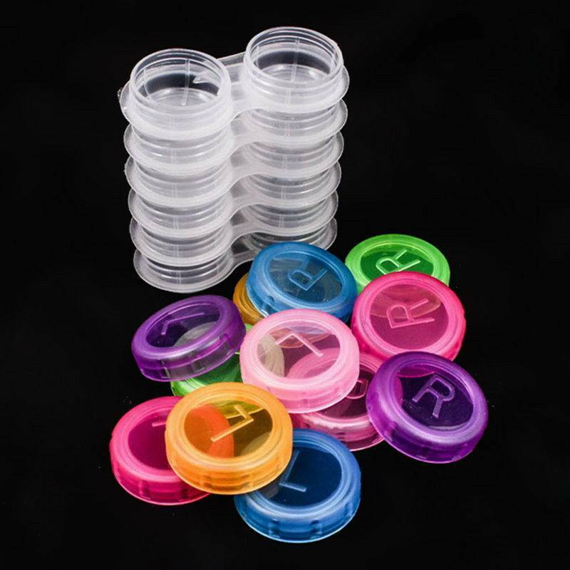 4x Portable Contact Lens Travel Holder Storage Box Mini Soaking Case Plastic USA