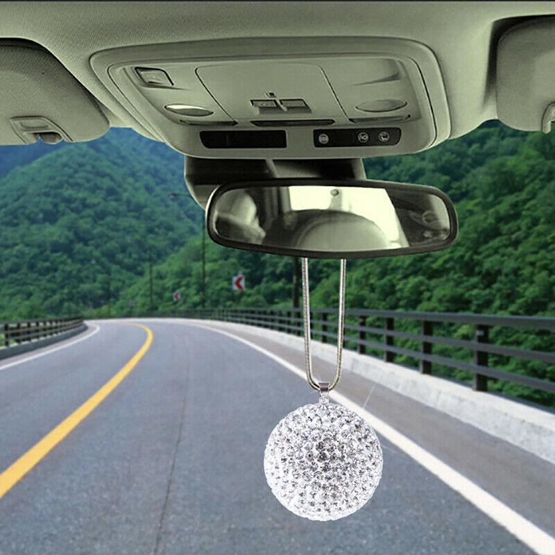 Car Pendant Bling Ball Hanging Ornament Rhinestone Interior Decor Crystal.l8