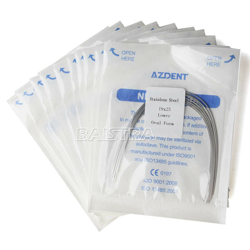 30x Dental Ortho Stainless Steel Arch Wire 19*25Lower Ovoid Rectangular