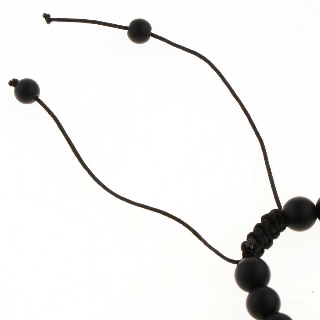 Stone Beads Bracelet Elastic Stretchy Yoga Bracelet Black Matte