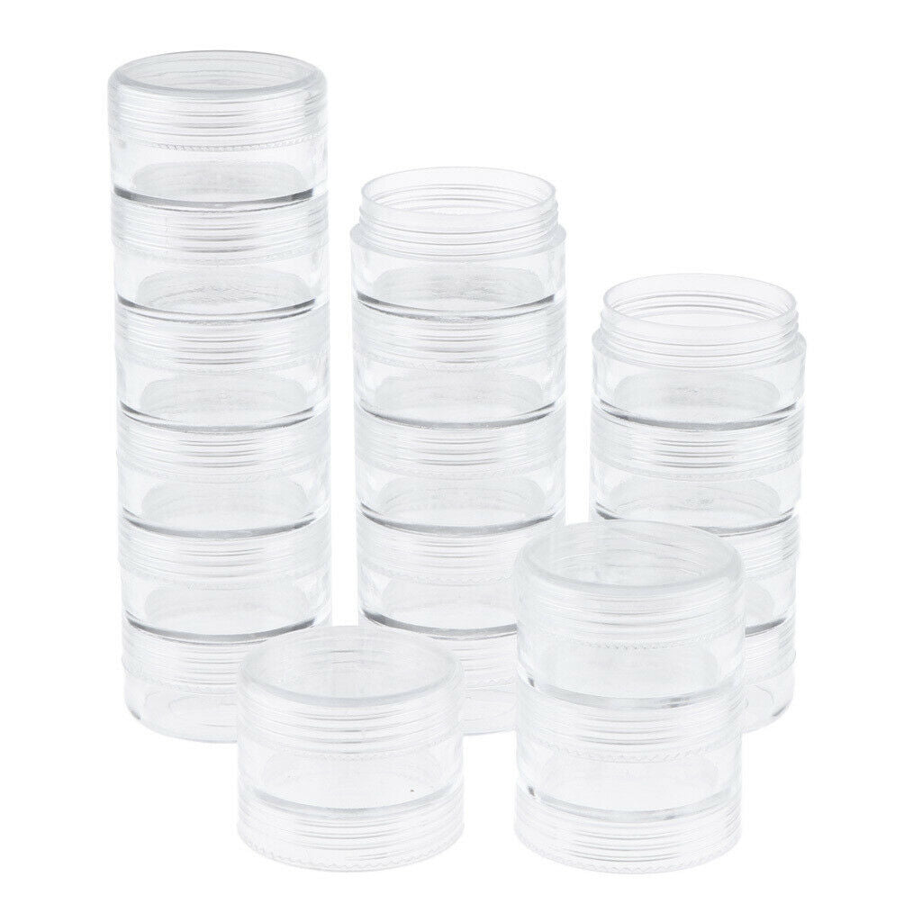 18Pcs Storage Stackable Clear Containers for Beads Craft Findings Small Item