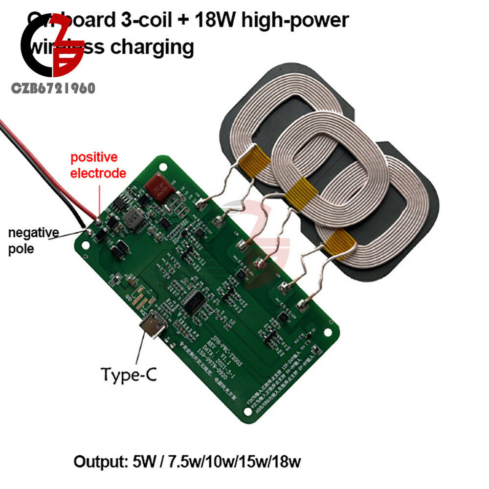 12V 5V 2A Qi Wireless Quick Charger 5/10/15/18/20W Charging Transmitter Module