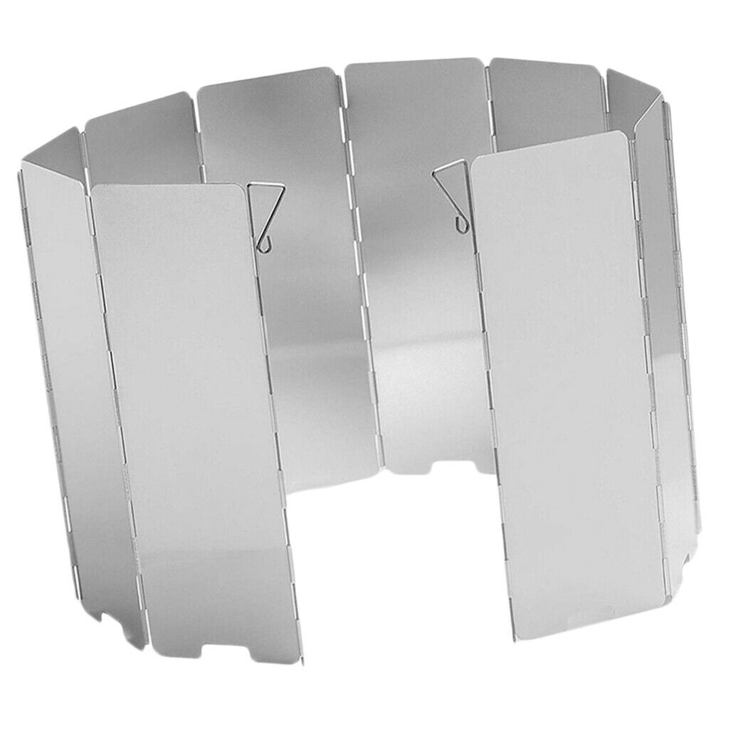 8-Plates Wind Shield Screen Cookout Windshield Wind Screen Outdoor Hiking