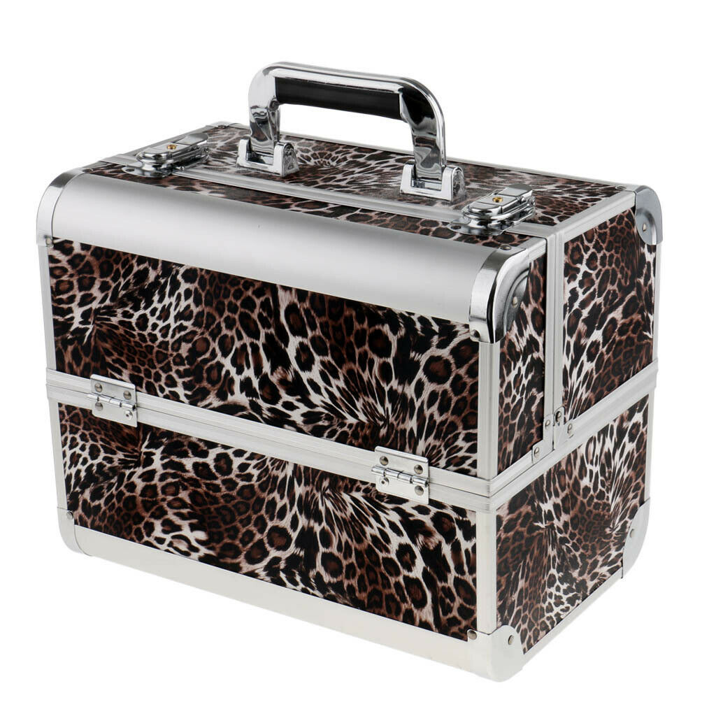 Aluminum Makeup Train Jewelry Storage Box Cosmetic Lockable Case Organizer #8