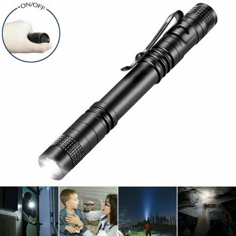5Pcs XPE LED Flashlight Clip Penlight Mini Portable Light Pen Torch Lamp Outdoor