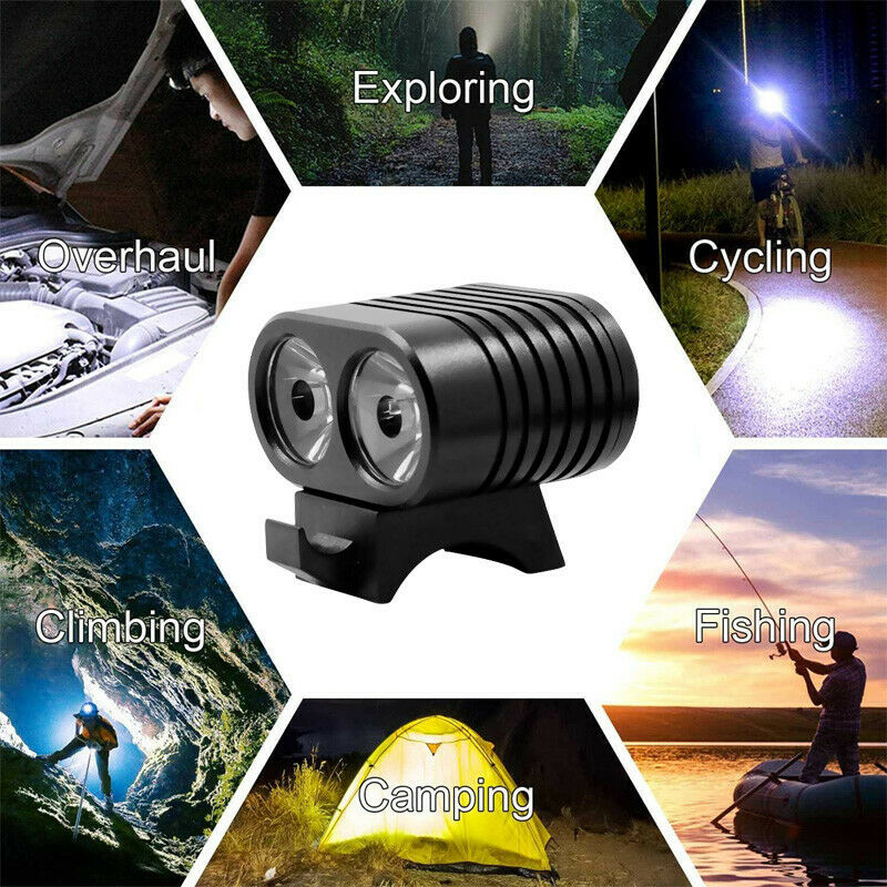 8000Lumen 2x XM-L2 LED Cycling Front Bicycle Bike Light Headlight Headlamp