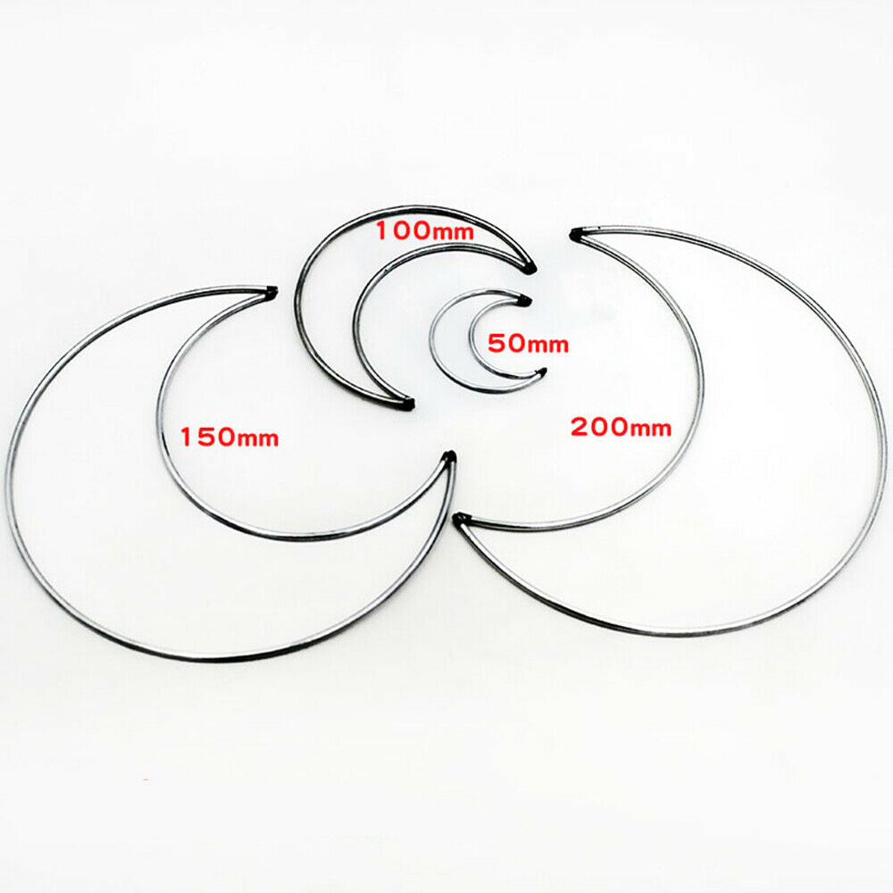 4x/set Metal Half Crescent Moon Steel Dream Catcher Macrame Craft Hoop DIY Gift