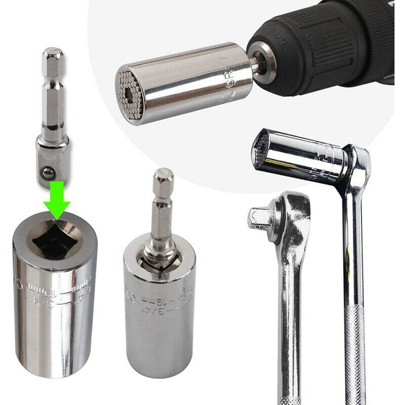 14Pcs Universal Socket Wrench Self-Adjusting Socket Fits Standard (7-19mm) witU2