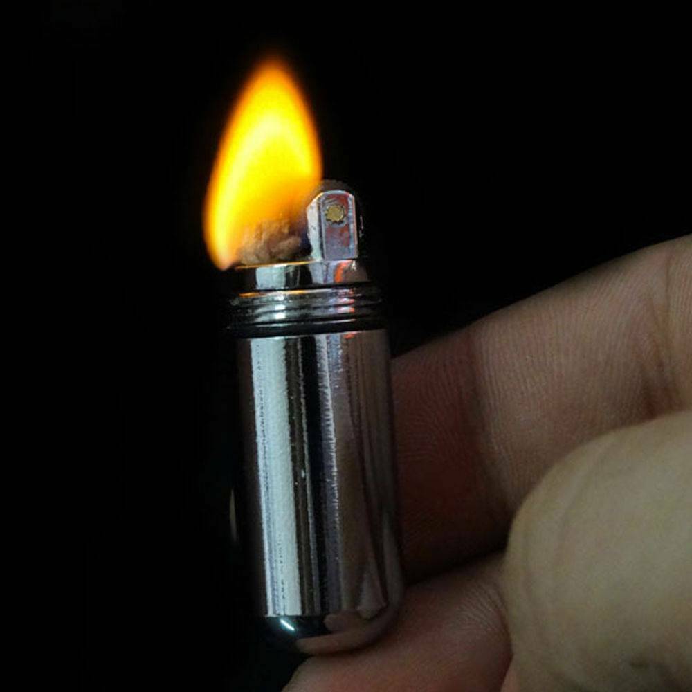 Emergency Gear Fire Stash Mini Survival Waterproof Lighter Camping Pocket Tool ~