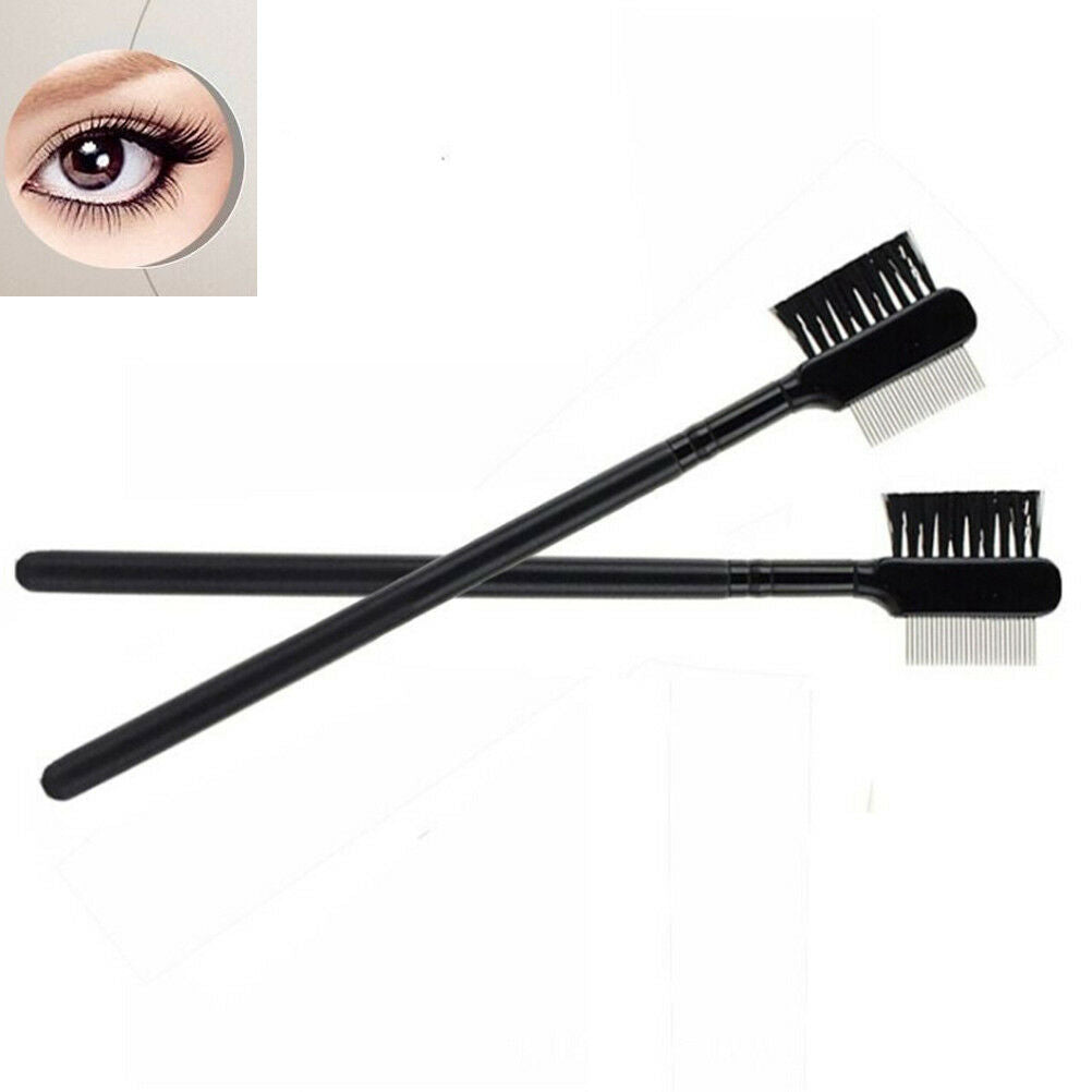1pc Steel Eyebrow Eyelash Dual-Comb Extension Brush Metal Comb Makeup Too JN SJ