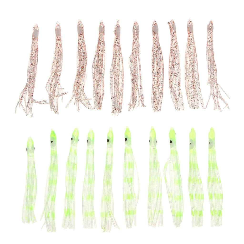 30pcs High Simulation Squid Skirts Lures Saltwater Trolling Fishing Lure