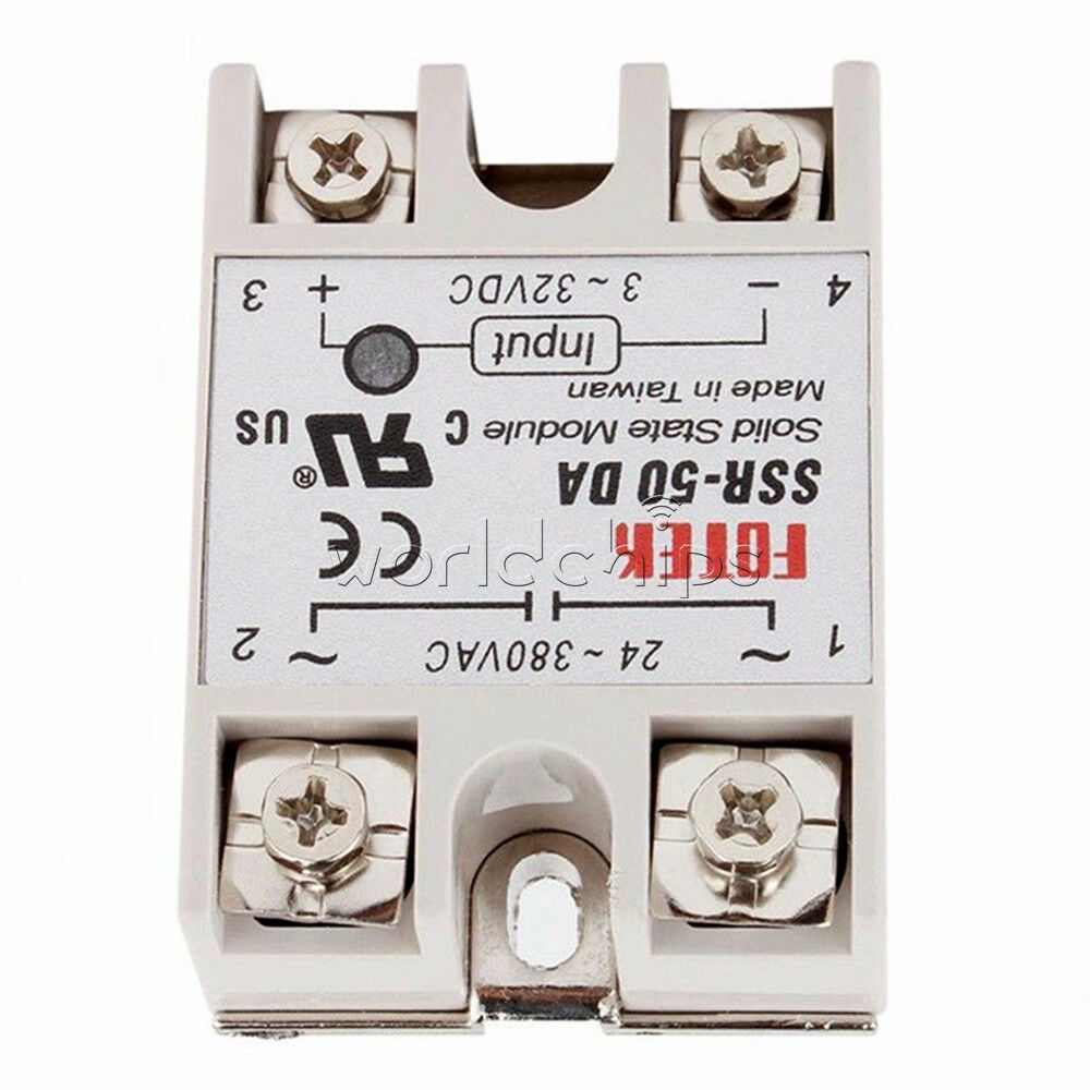 SSR-50DA 3V~32V DC to AC 24V~380V 50A 250V Solid State Relay Module 3~25mA LED
