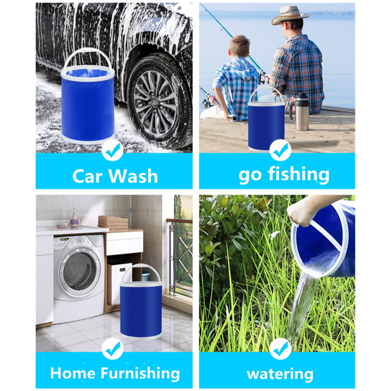 13L Bucket for Fishing Folding Car Wash Outdoor Supplies Bathroom Camp Bucket
