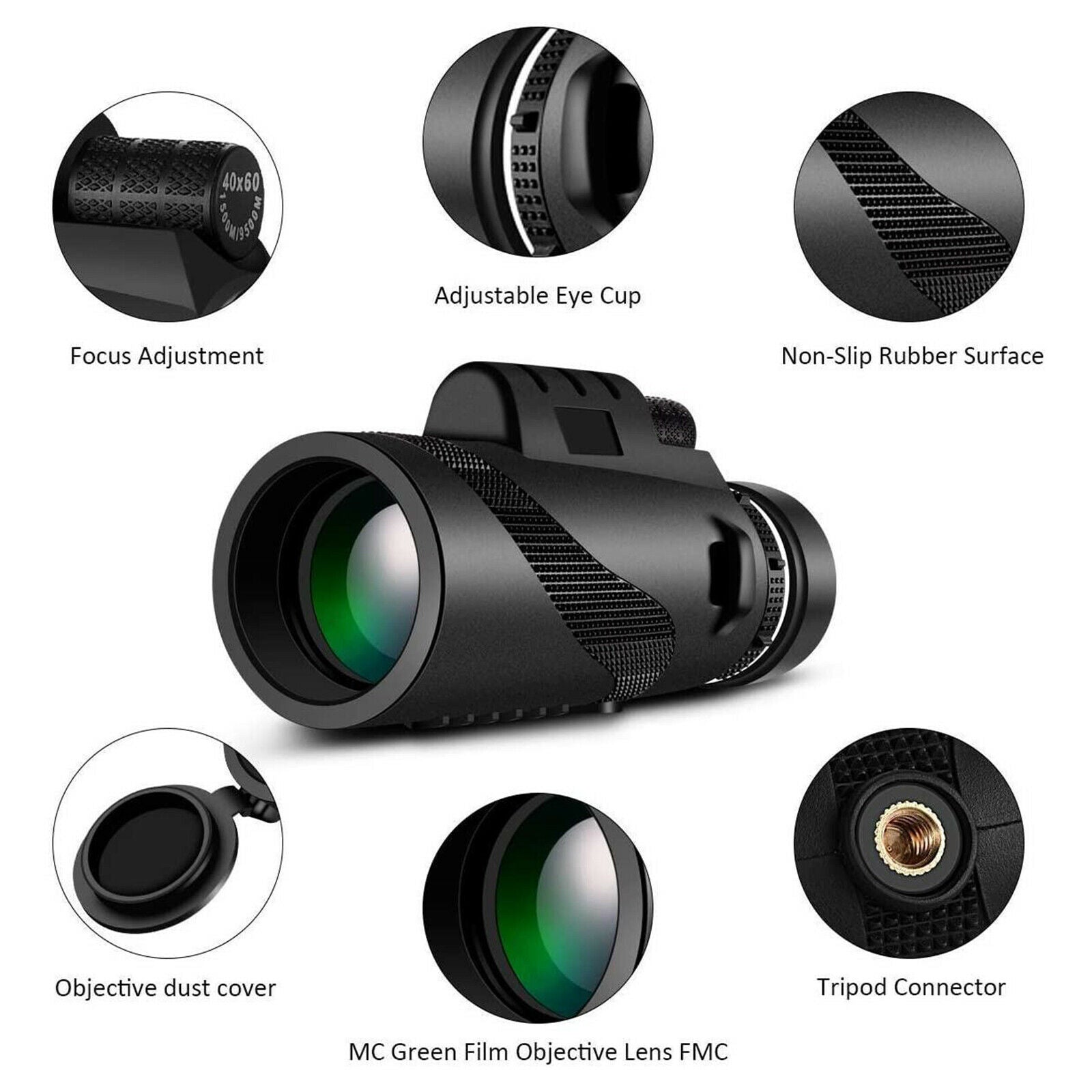 Bird Watching Monoculars Telescope 40x60 HD with Tripod,Low Light Night Vision
