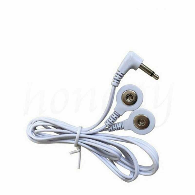 2Pcs Tens Machine Electrode Pad Stub Lead Wires Cables Male 3.5mm Connection