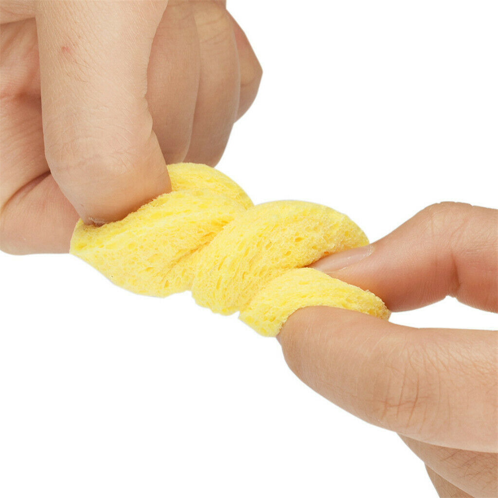 10Pcs Face Cleansing Washing Pad Puffs Makeup Cosmetic Removal Sponge Yellow