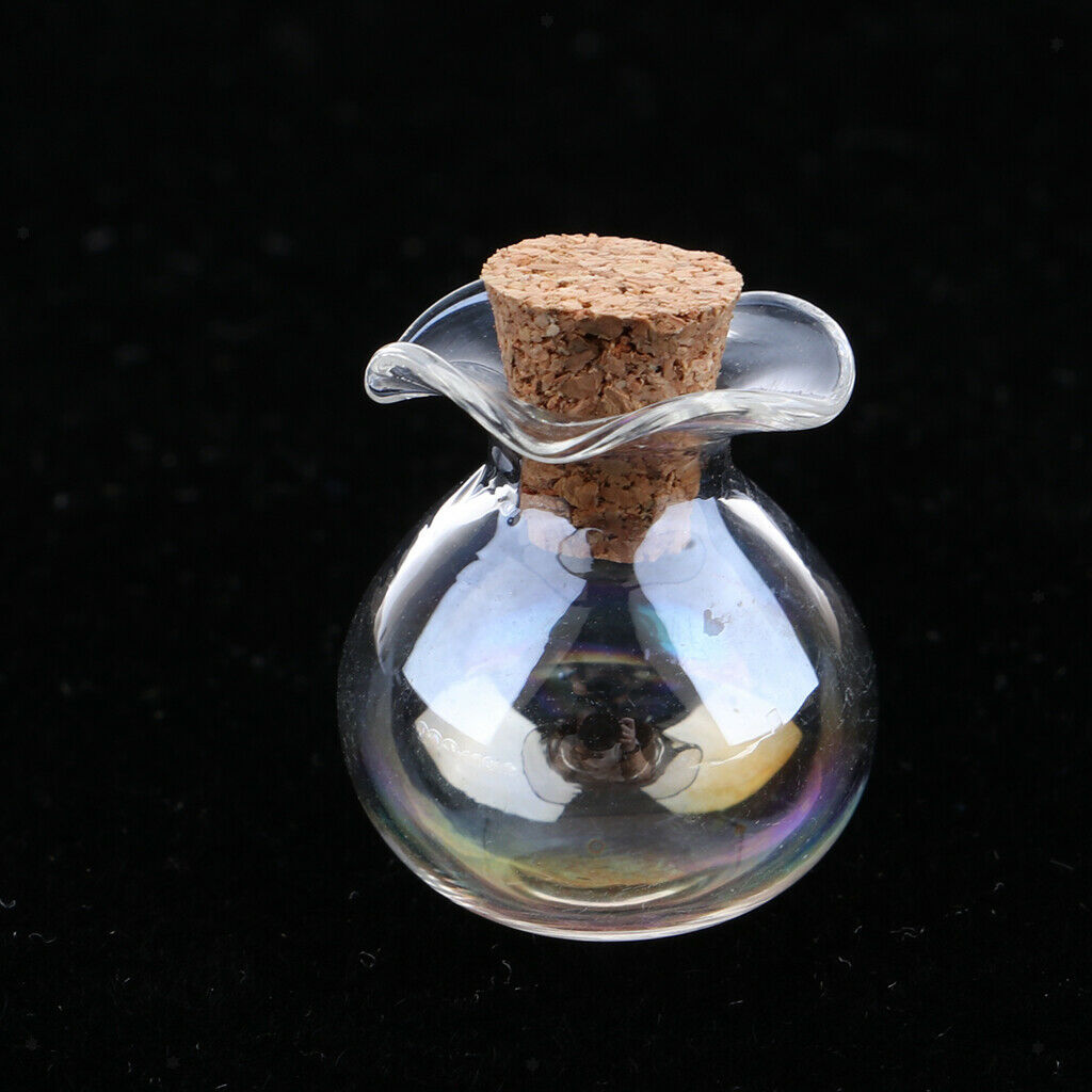 10x Mini Glass Bottles Jars Vials with Cork Stopper Wishing Bottles
