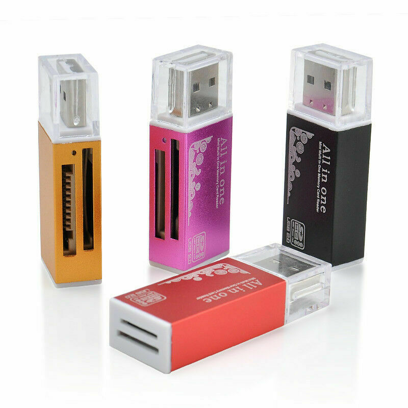 4 in 1 USB 2.0 Multi Memory Card Reader for Micro SD SDHC TF M2 MMC MS PRO DUO~