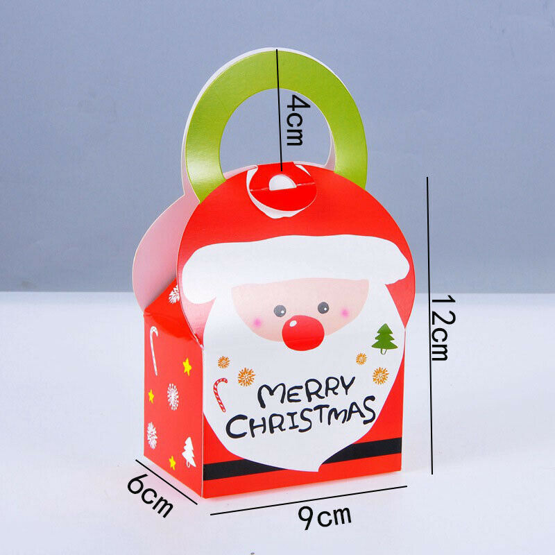 10Pcs Paper Gift Box Cookie Cholocate Food Package Boxes Christmas Party Supply