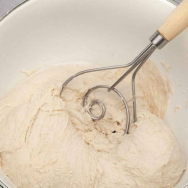 13" Stainless Steel The Danish Dough Whisk Dutch Whisk Hand Mixer Kitchen Kit