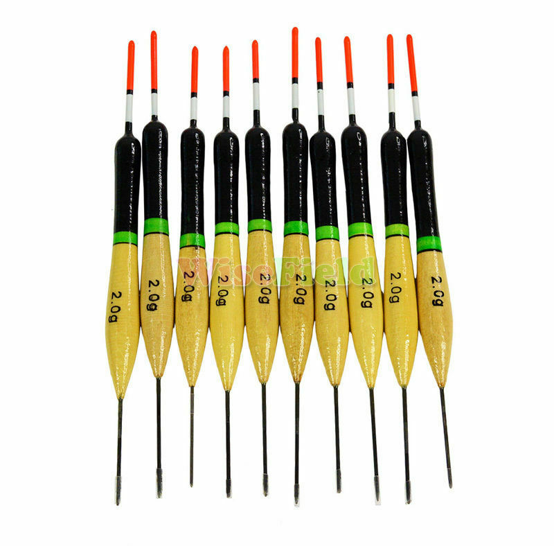 10Pcs 2g Fishing Floats Bobbers Paulownia Wood Durable Fishing Tackle Tools