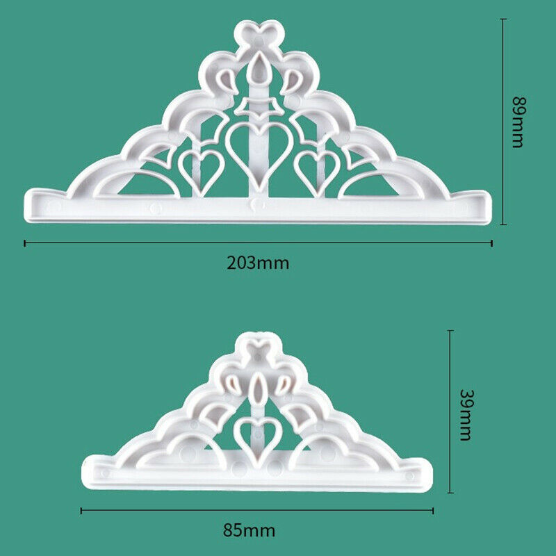2pcs Crown Plastic Fondant Cutter Cake Mold Fondant Cupcake Decorating To.l8