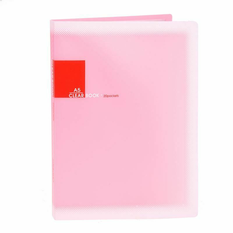 Plastic A5 Paper 20 Pockets File Document Folder Holder, Pink S8Z8Z8