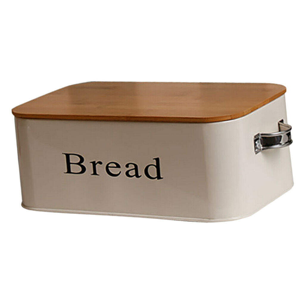 Bread Box Modern Kitchen Storage Cake Container Storage with Lid White S