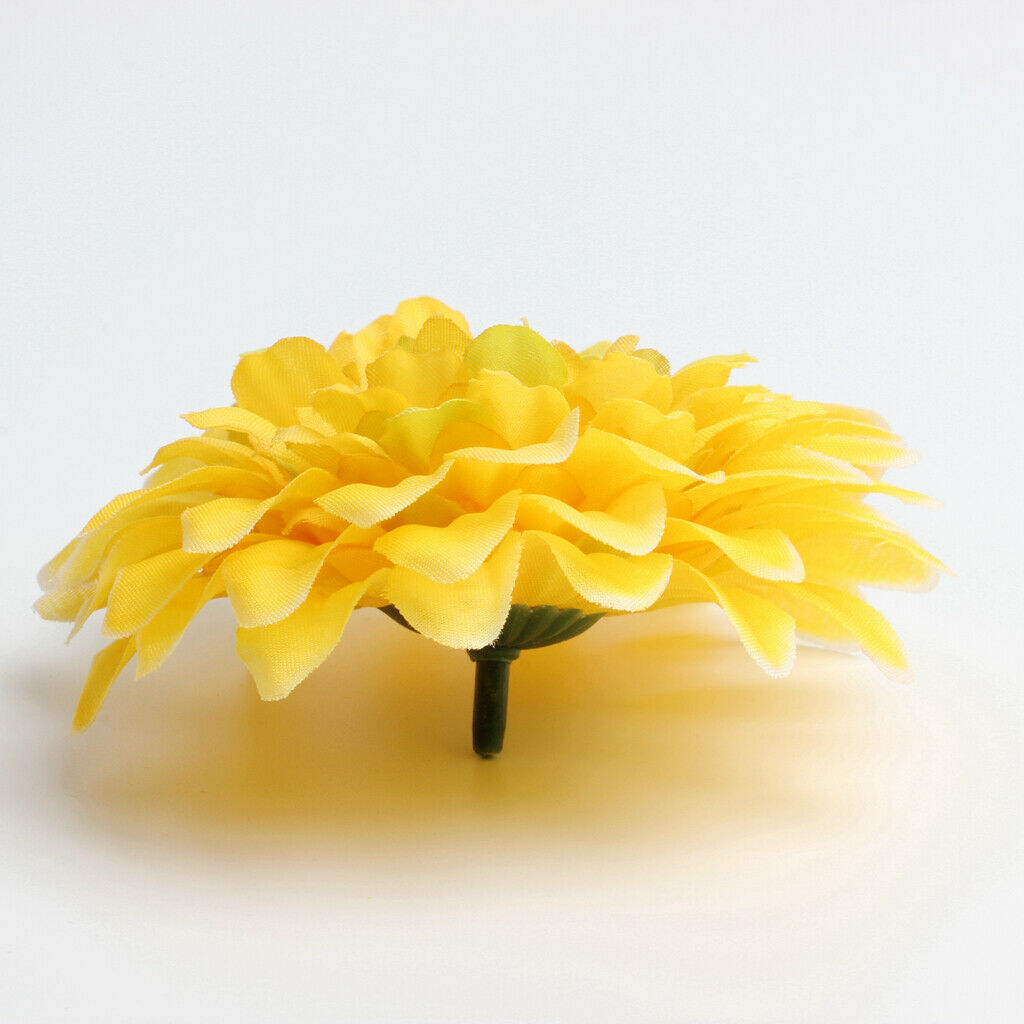 10x Artificial Chrysanthemum Flower Head Wedding Home DIY Craft Decor Yellow
