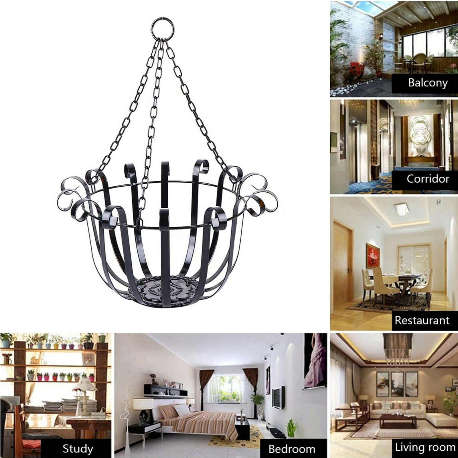 Metal Flower Pot Plant Support Hanger Flower Rack Holder Basket Garden Decor New