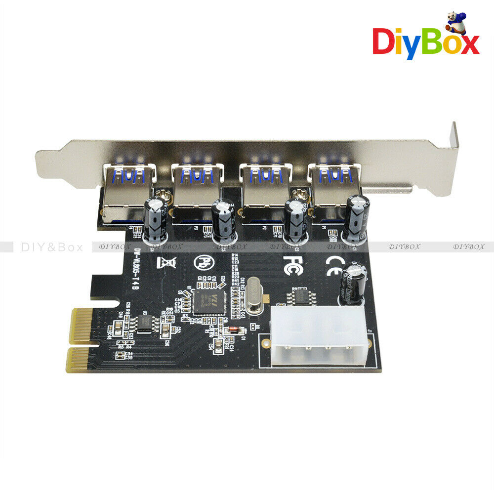 4 Port USB 3.0 PCI Express Card PC Karte Computer Controller Hub PCIe Adapter