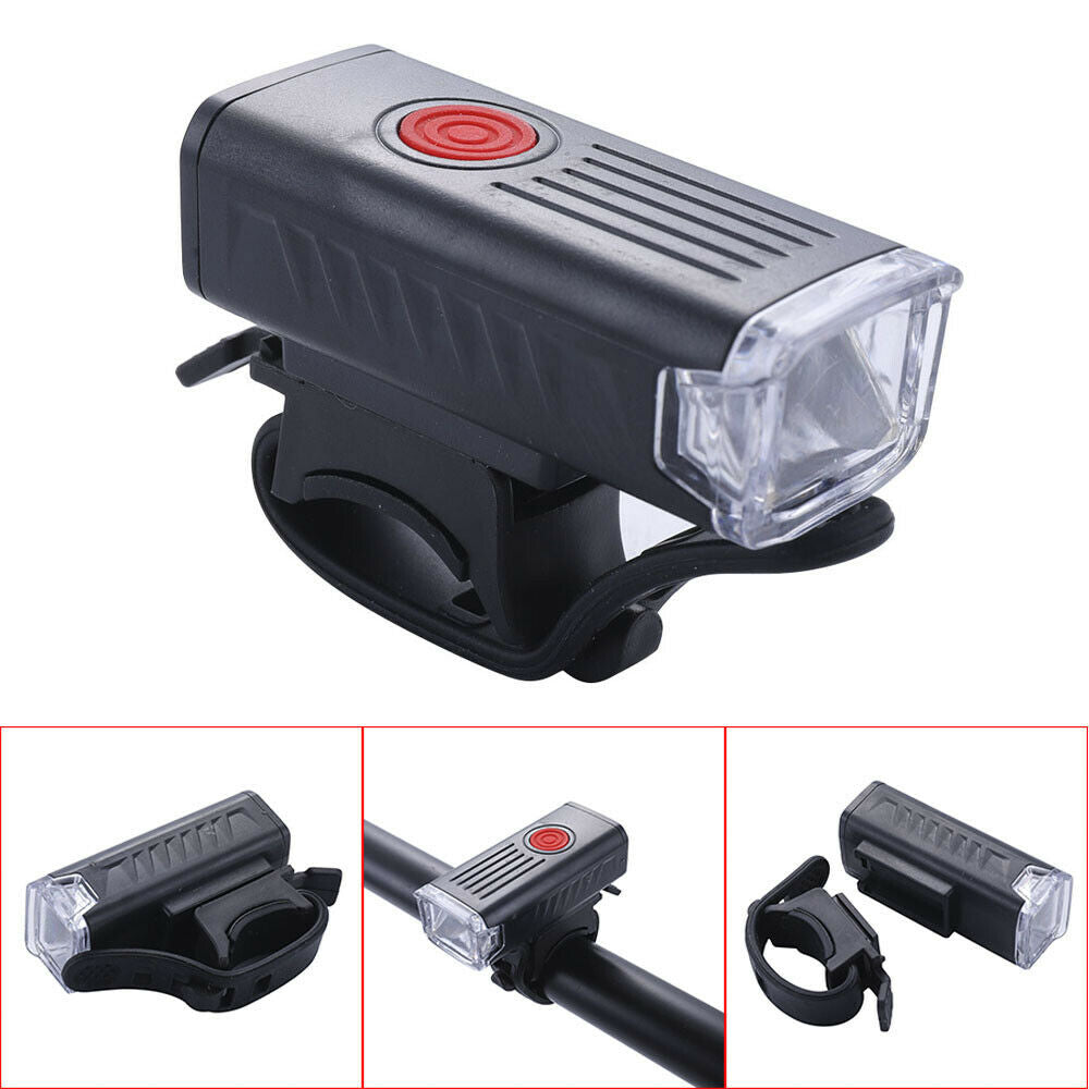 USB Bike Headlight Rechargeable LED Bicycle Front Head Light Cycling Waterproof