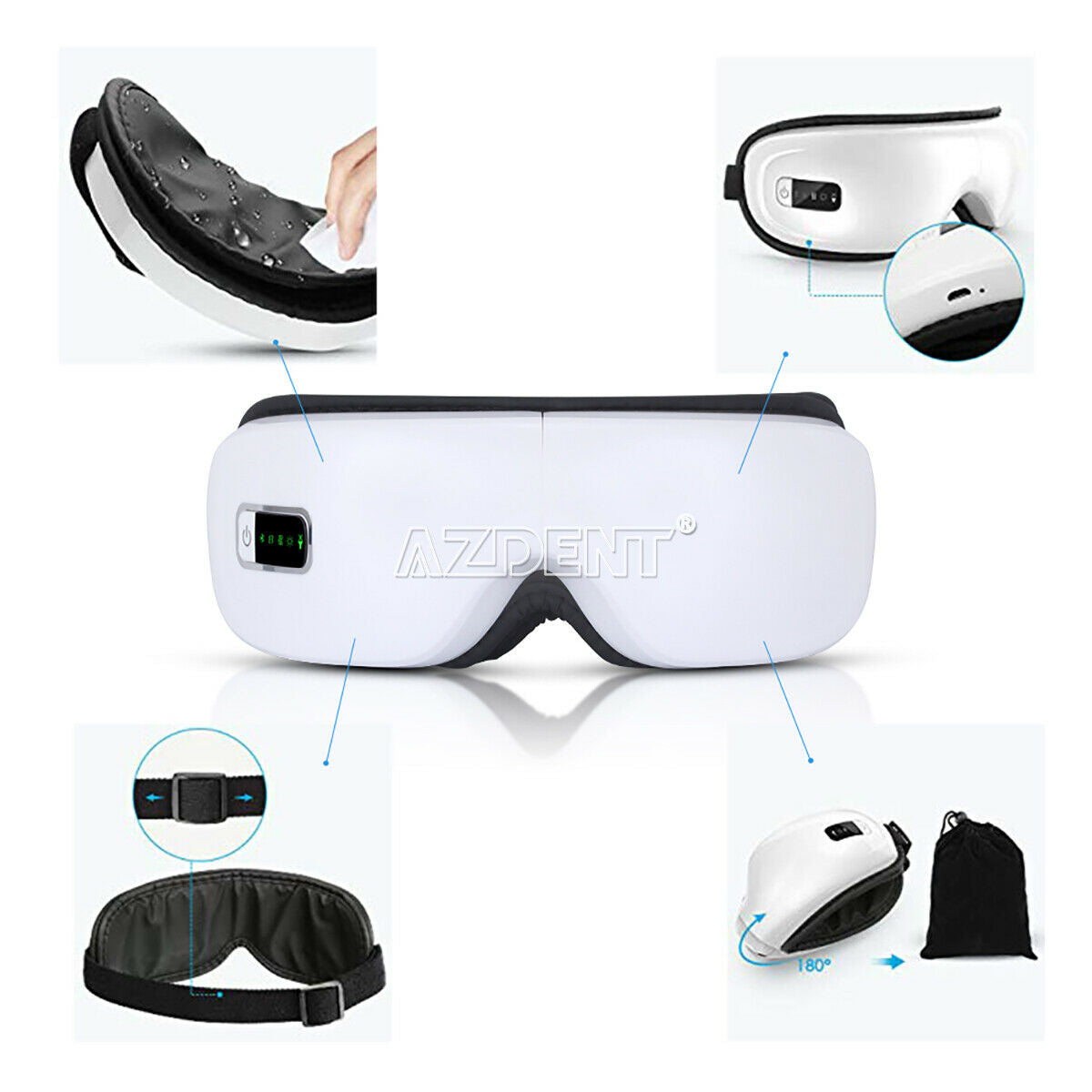Eye Health Care Wireless Bluetooth Eye Massager 5 Modes Intelligent Air Pressure
