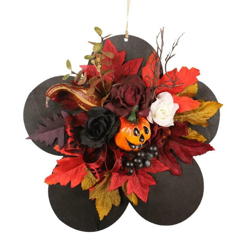 Halloween Pumpkin Petal Pendant Hanging Floral Garland Home Party Decoration