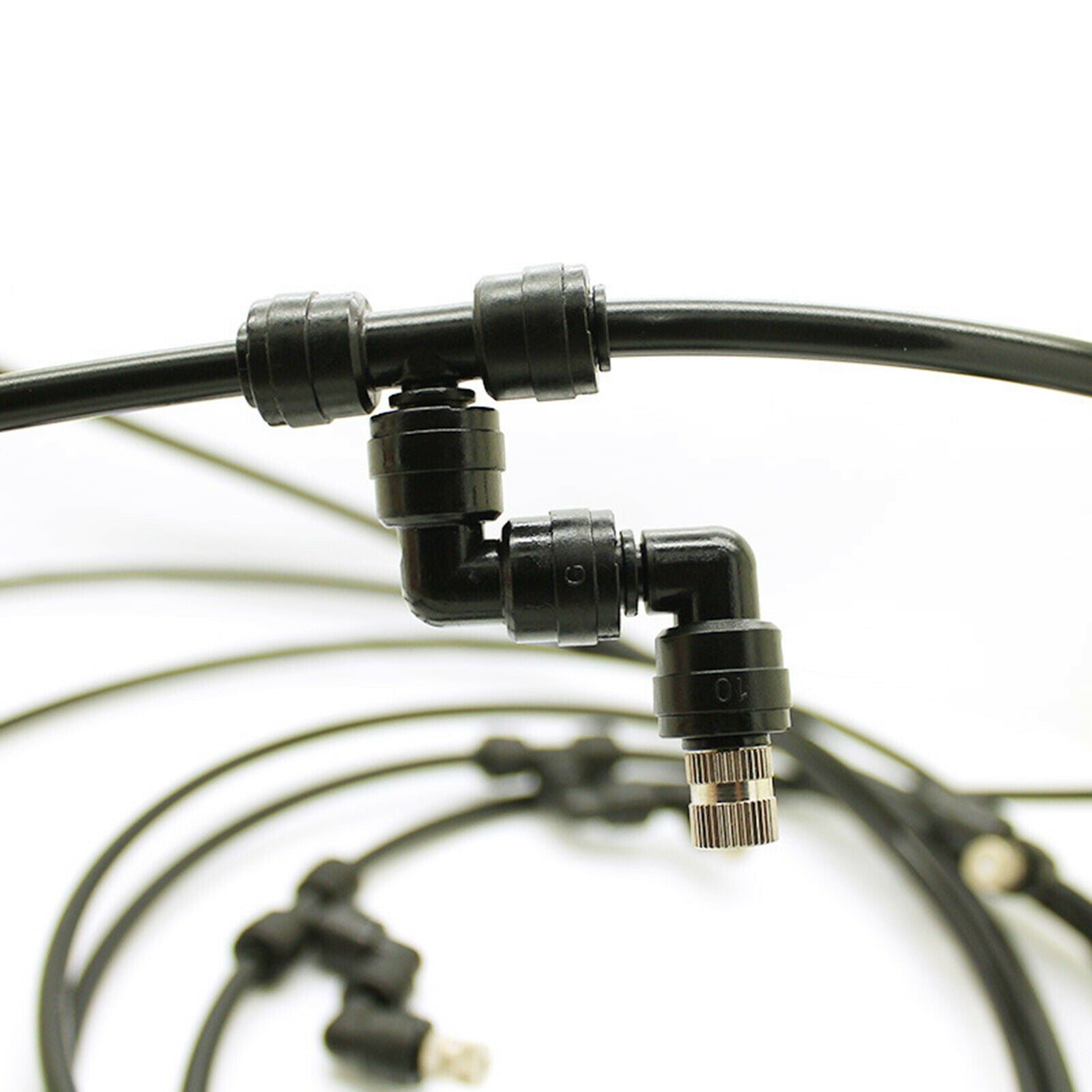 Low Pressure Water Spray Misting Hose Sprinkler Cooling System Kit 6m Long Black