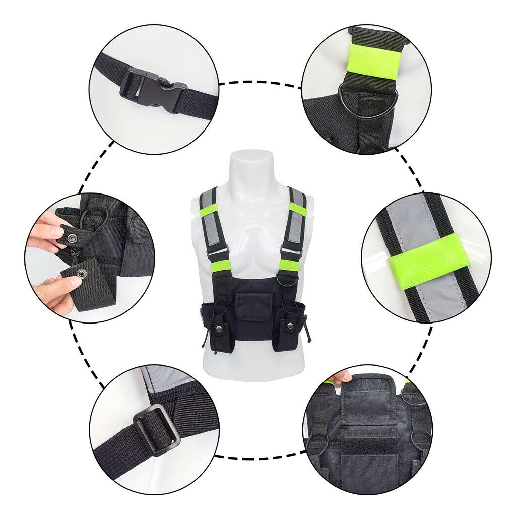 Radios Chest Harness Chest Front Pack Pouch Holster Vest for Walkie Talkie