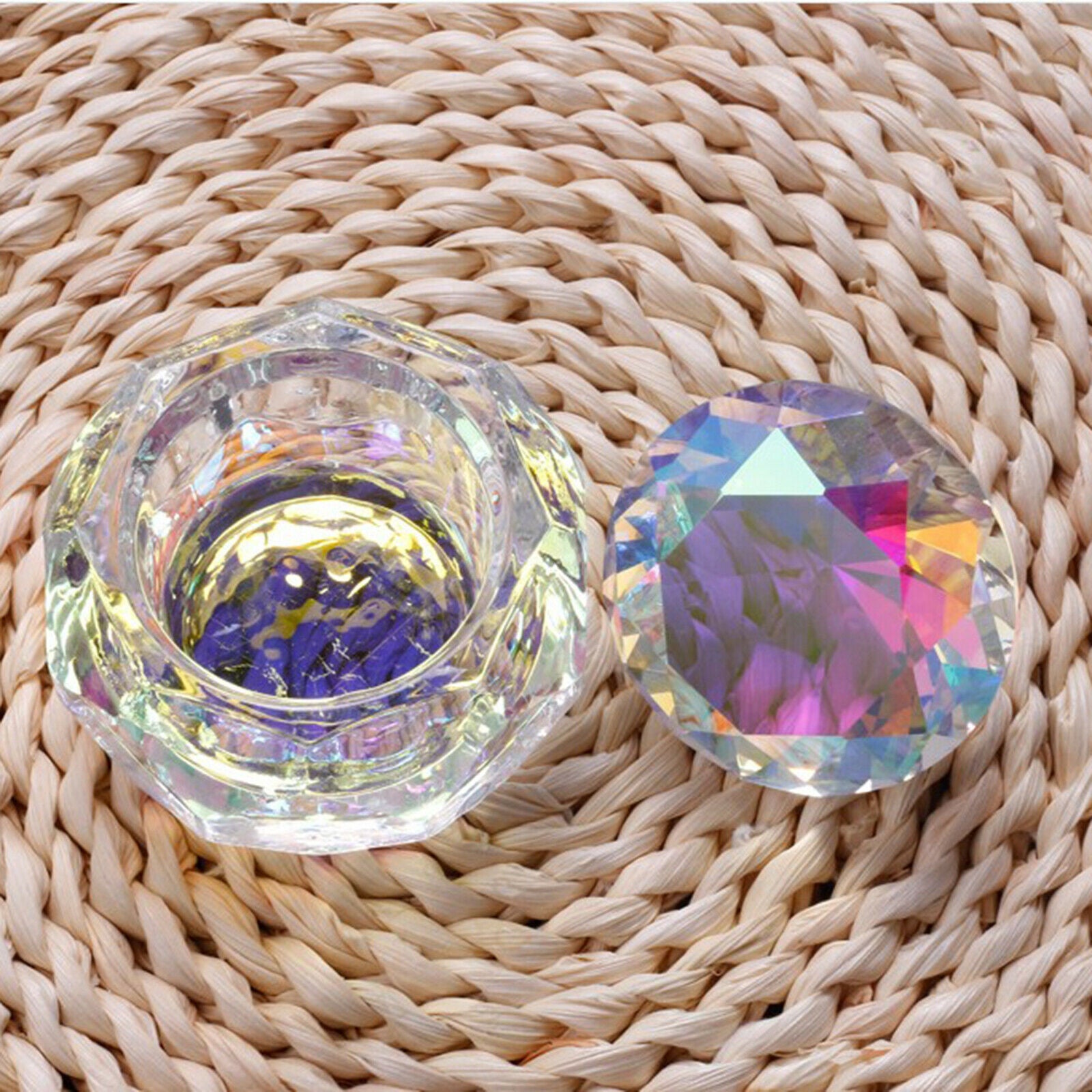 Nail Glass Crystal Cup Colorful Nail Art Dappen DISH for Manicure Equipment