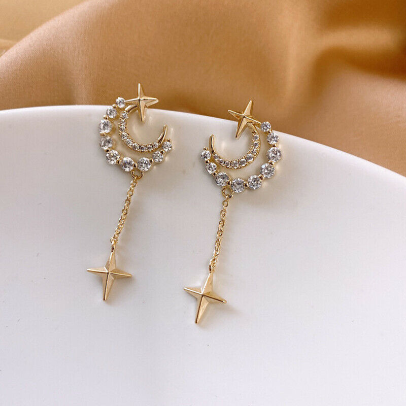Fashion Star Moon Tassel Earrings For Women Creative Design Jewelry High Qual Pb