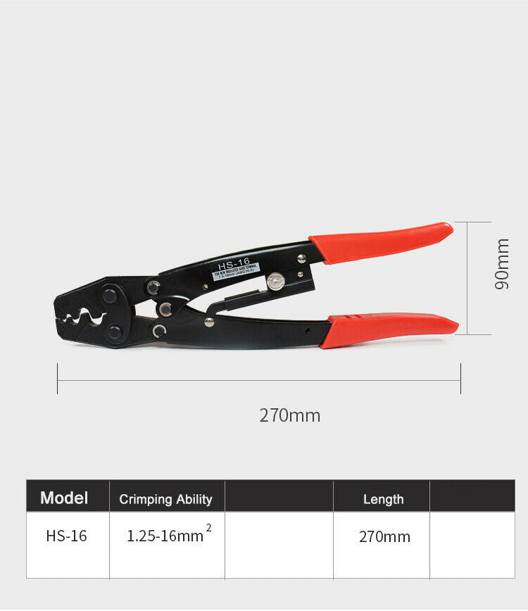Hs-16 Bare Terminal Ratchet Crimping Pliers Multifunctional Manual Crimping Tool