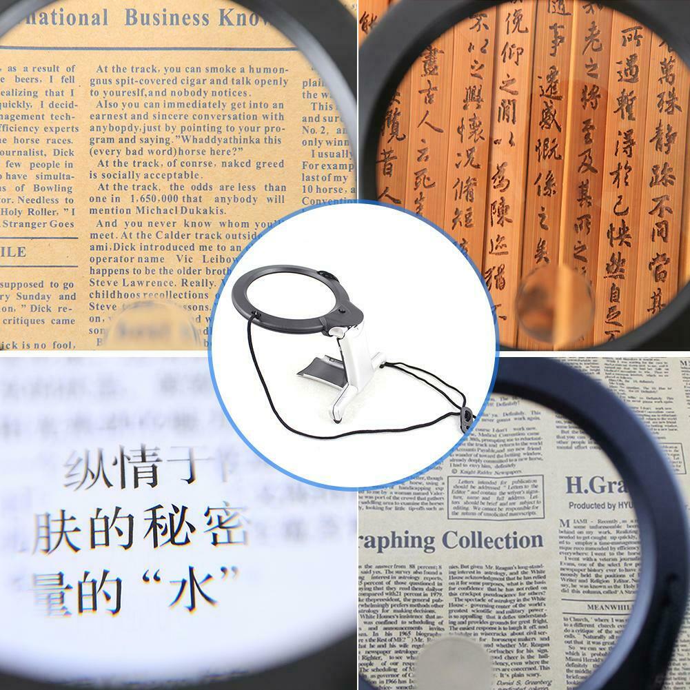 2 LED Loupe Lighted Reading Magnifier Neck Wear Sewing Magnifying Glass
