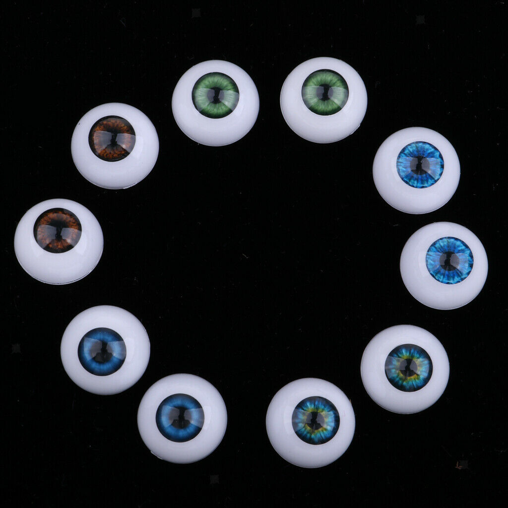 10 Pairs/Set 22/24mm Acrylic Round Oblate Eyeballs Eyes Crafts Realistic