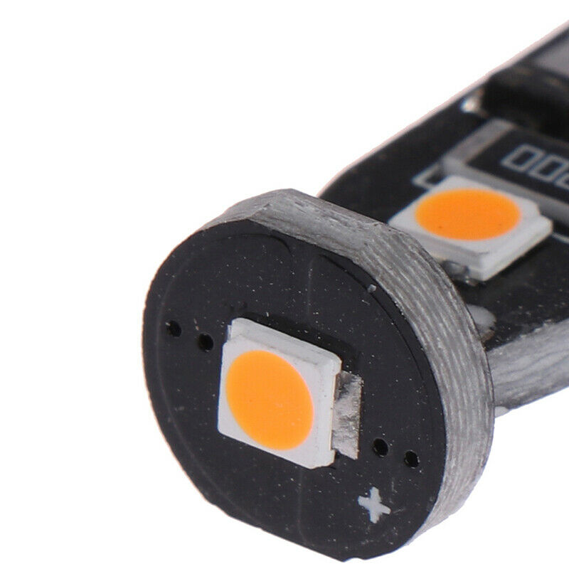 10x T10 Wedge 12V Super Bright CANBUS 194 168 2825 Amber Yellow LED LightBulb Kt