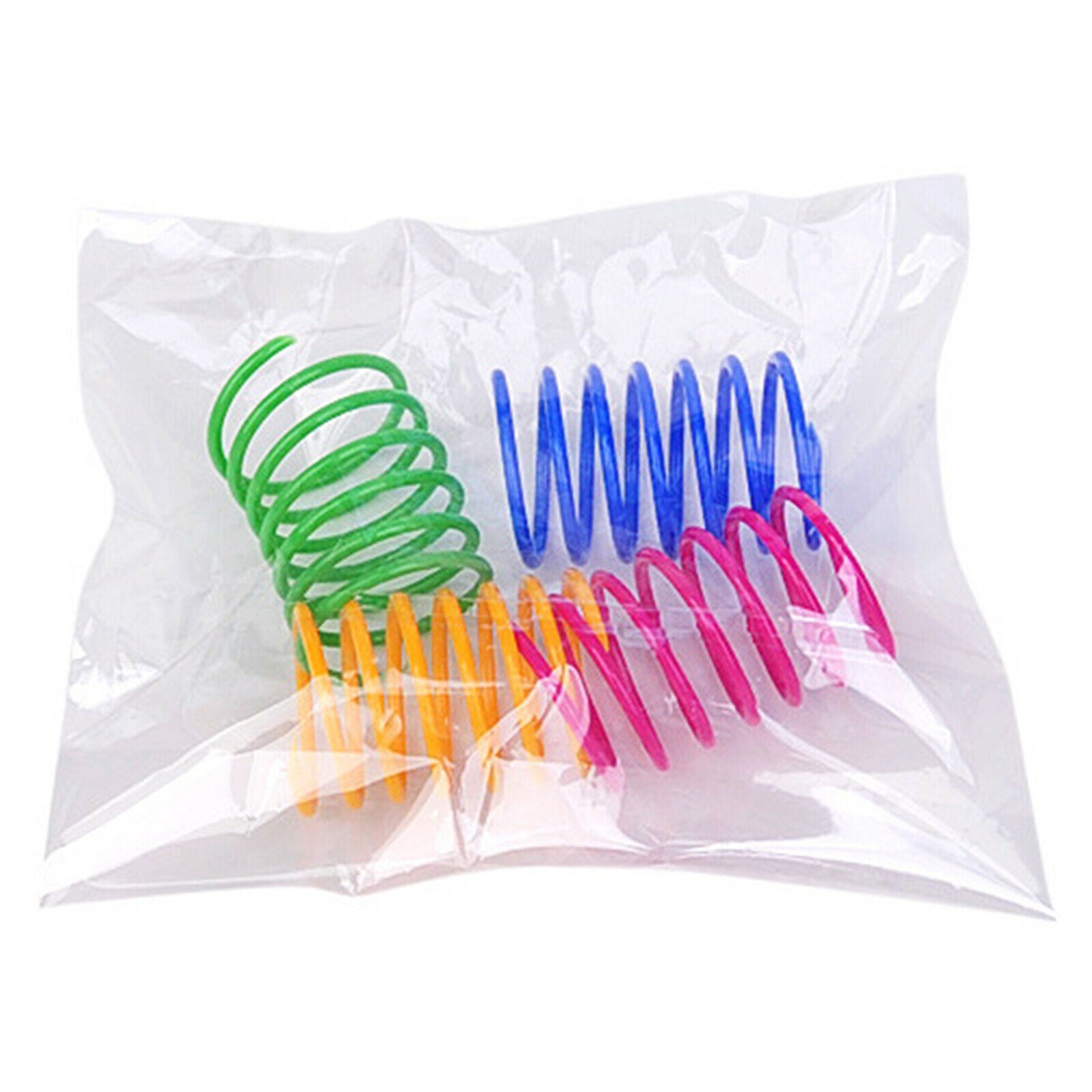 4x Cat Spring Toys Plastic Colorful Training Playing Pet Supplies Gifts