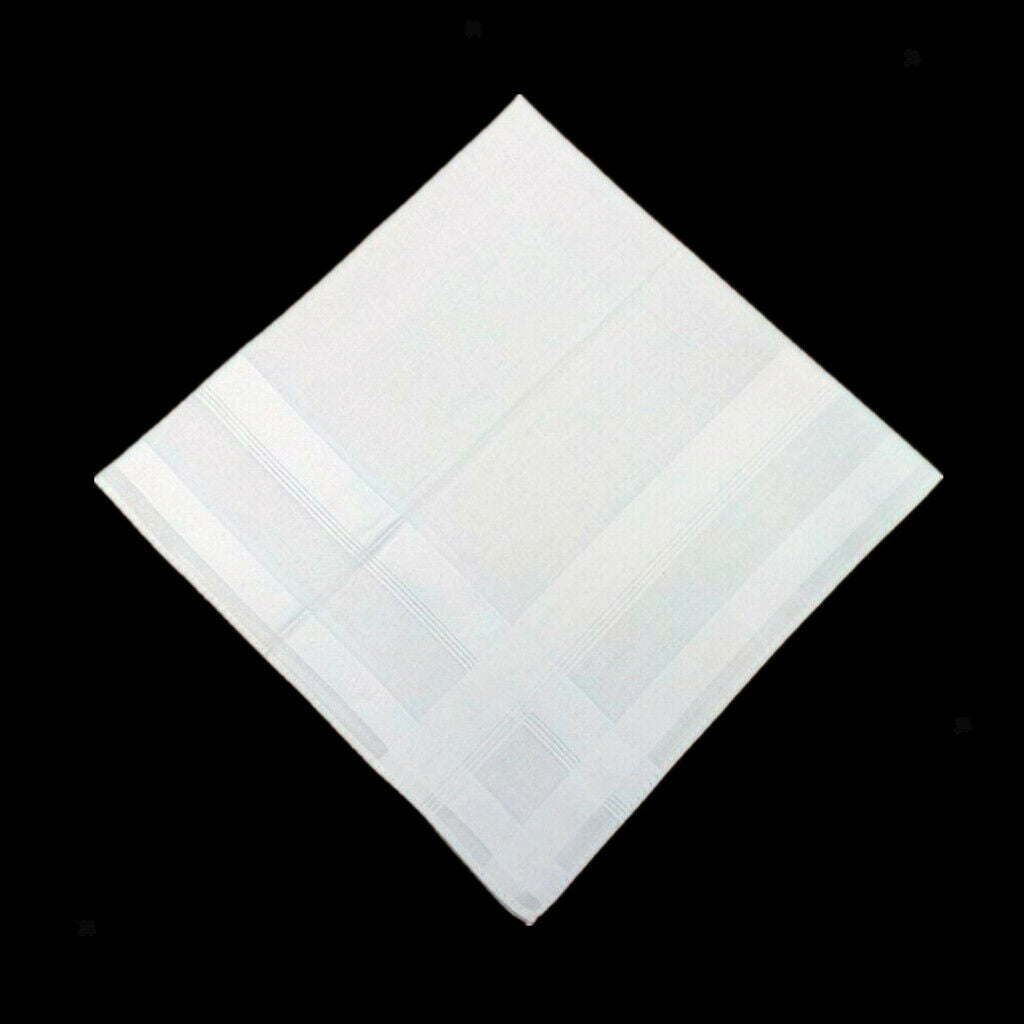 24 Pieces Cotton Handkerchiefs Classic Solid White Pocket Square Bulk Set