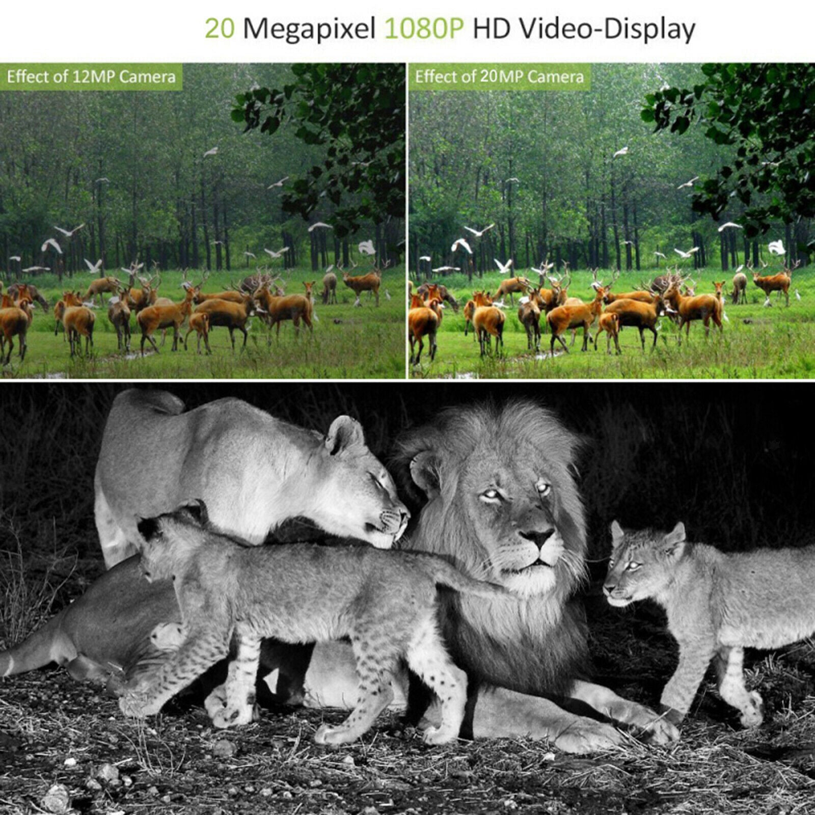 Upgrade HD PR700 Trail Game Camera 16MP 1080P Night Vision Hunting Cam with 2
