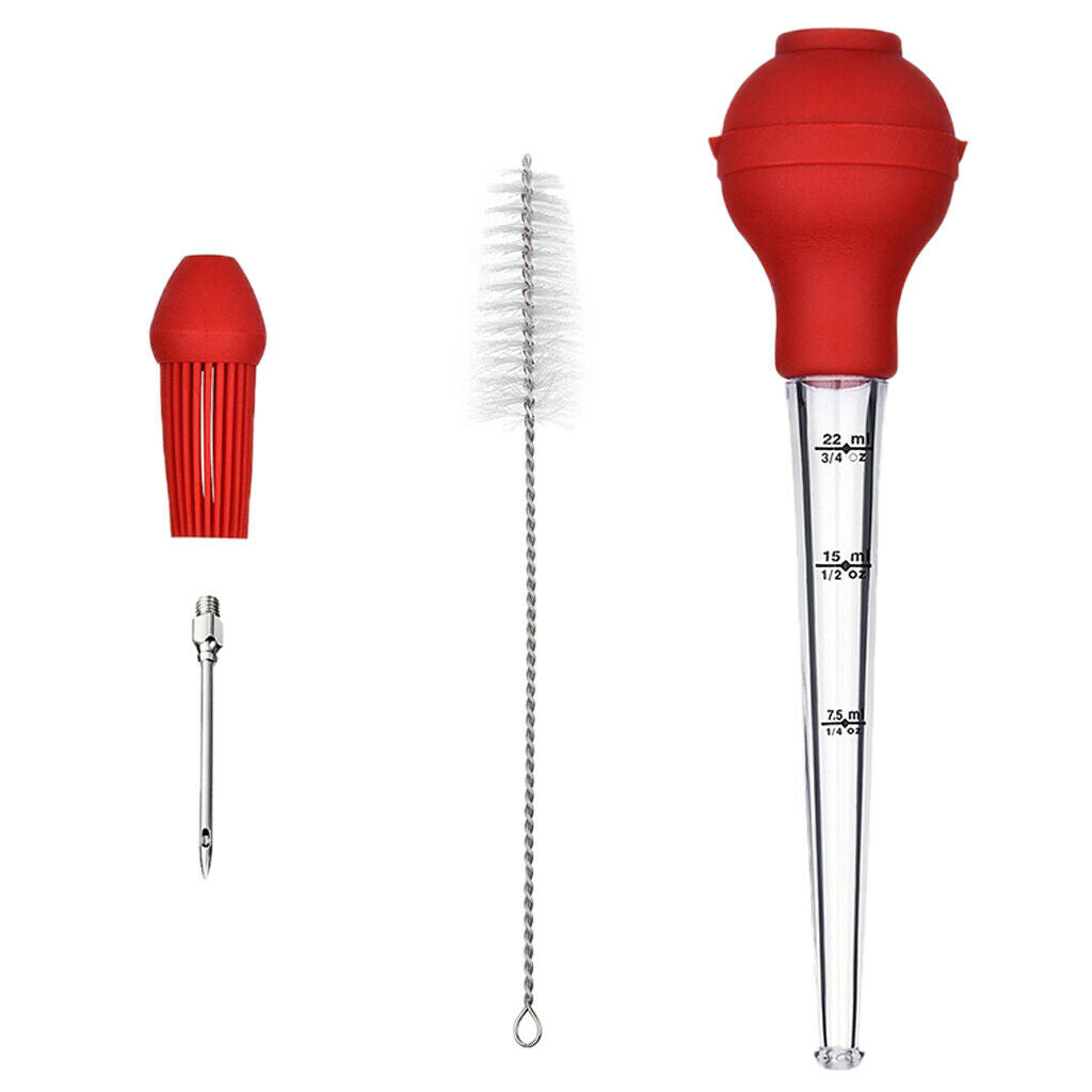 4-in-1 Turkey Baster Cooking Meat Poultry Marinade Injector Food Flavor