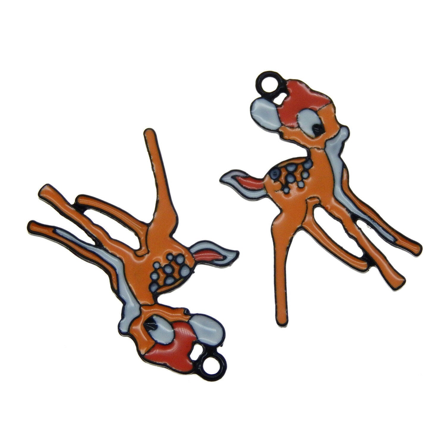 6 pcs Colorful Enamel Metal Deer Charms Pendants 35x19 mm Jewelry Accessories