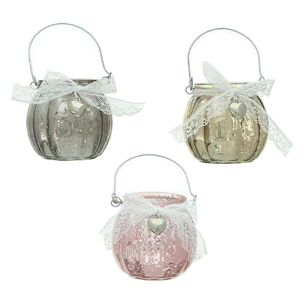 3Pcs Tea Light Mini Lanterns Candle Holder Candlestick for Events Decoration