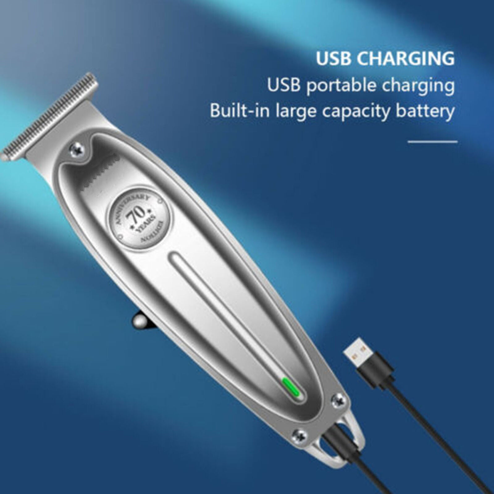 Hair Clipper All Metal Men Electric Cordless Hair Trimmer 0mm T Blade